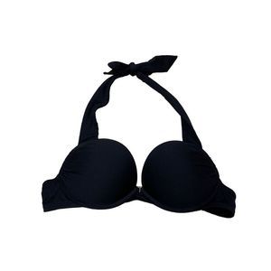 Victoria’s Secret Black Padded Halter Swimsuit Bikini Top Size 34A